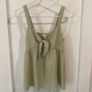 MITTOSHOP sage tank top blouse with knotted bust